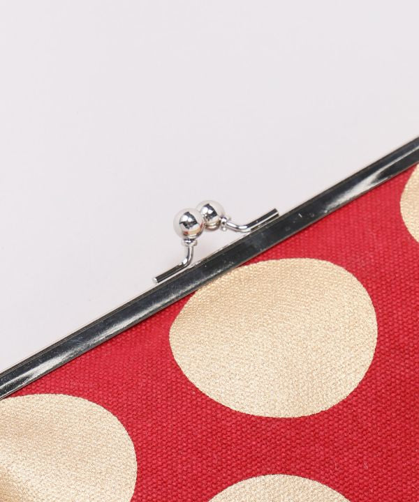 Retro Polka Dot Gamaguchi Pouch by Kaya - Ametsuchi