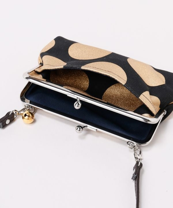 Retro Polka Dot Foil Print Gamaguchi Clasp Handbag