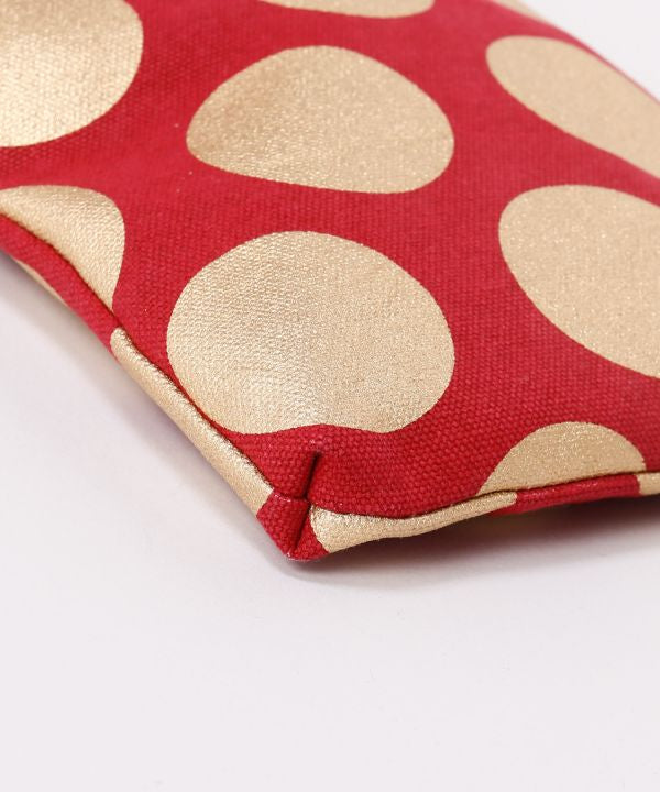 Retro Polka Dot Shoulder Gamaguchi Bag by Kaya - Ametsuchi