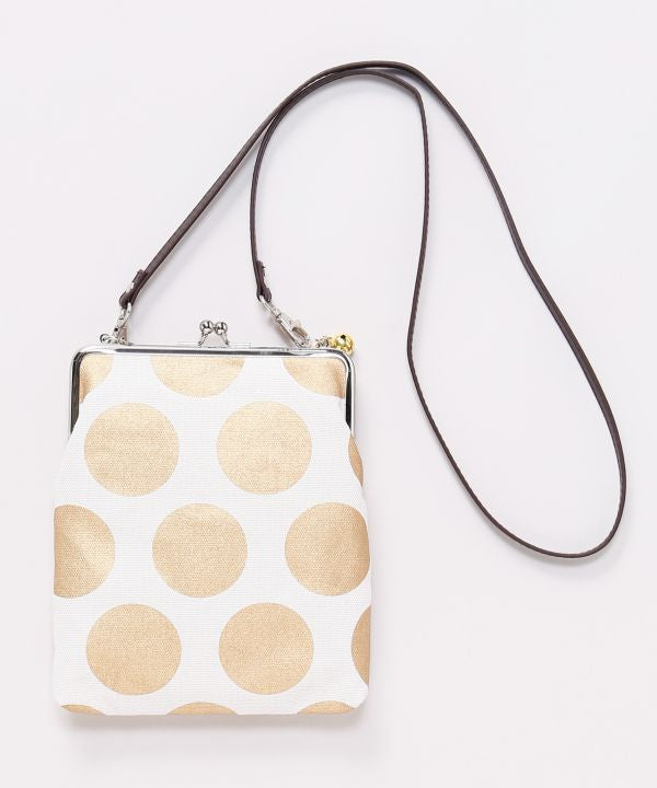 Retro Polka Dot Shoulder Gamaguchi Bag