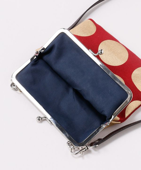 Retro Polka Dot Shoulder Gamaguchi Bag by Kaya - Ametsuchi