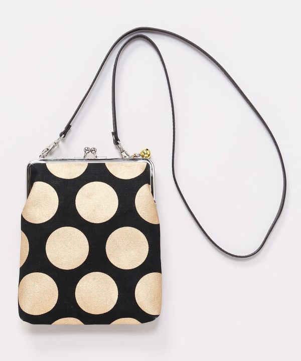 Retro Polka Dot Shoulder Gamaguchi Bag by Kaya - Ametsuchi