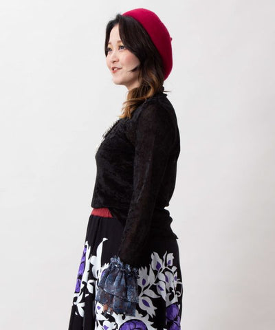 Velour Ruffle Layering Top