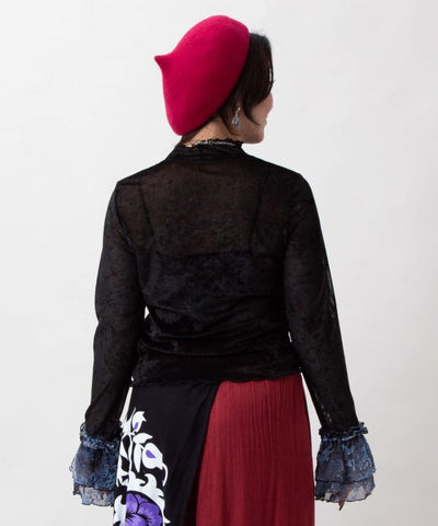 Velour Ruffle Layering Top