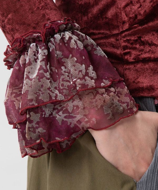 Velour Ruffle Layering Top