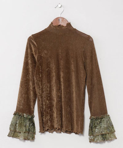 Velour Ruffle Layering Top