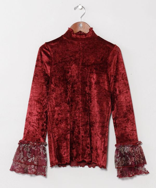 Velour Ruffle Layering Top by AMINA - Ametsuchi