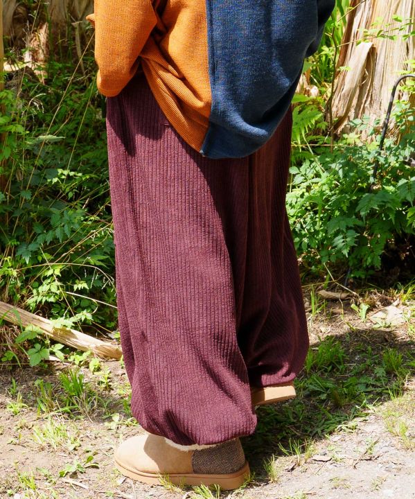 Corduroy Jersey Traveler Pants by AMINA - Ametsuchi