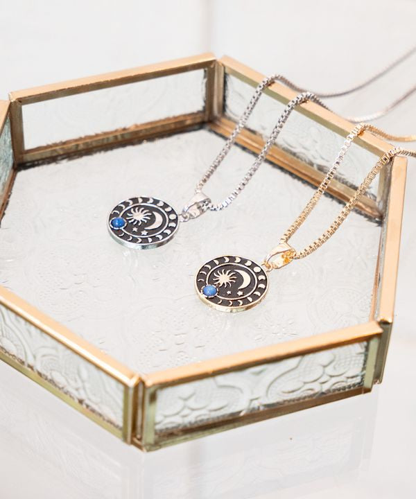 Sun Moonstone Pendant Necklace by AMINA - Ametsuchi