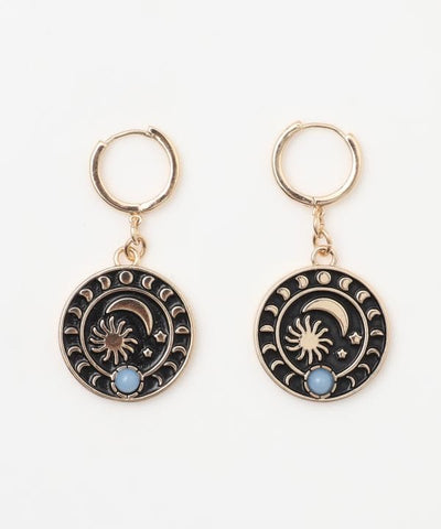 Moonstone Celestial Drop Earrings by AMINA - Ametsuchi