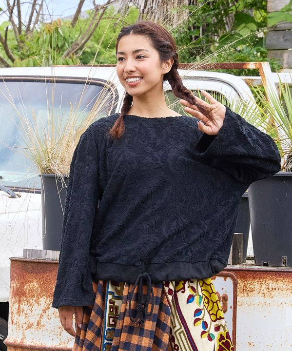 Paisley Pile Fabric Top by AMINA - Ametsuchi