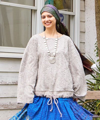 Paisley Pile Fabric Top by AMINA - Ametsuchi