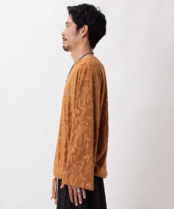 Paisley Pile Drawstring Top by AMINA - Ametsuchi
