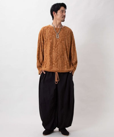 Paisley Pile Drawstring Top by AMINA - Ametsuchi