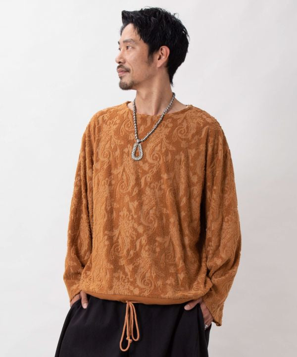 Paisley Pile Drawstring Top by AMINA - Ametsuchi