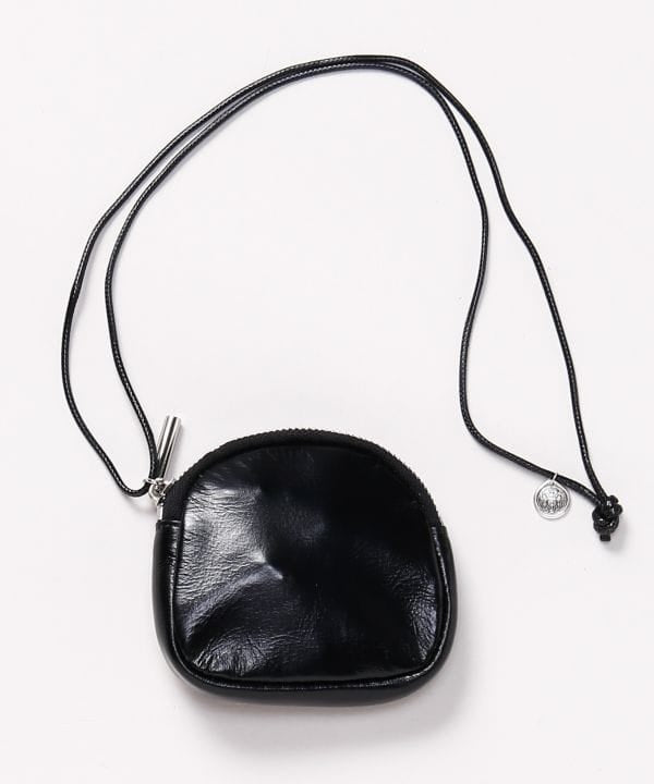Round Leather Mini Pouch