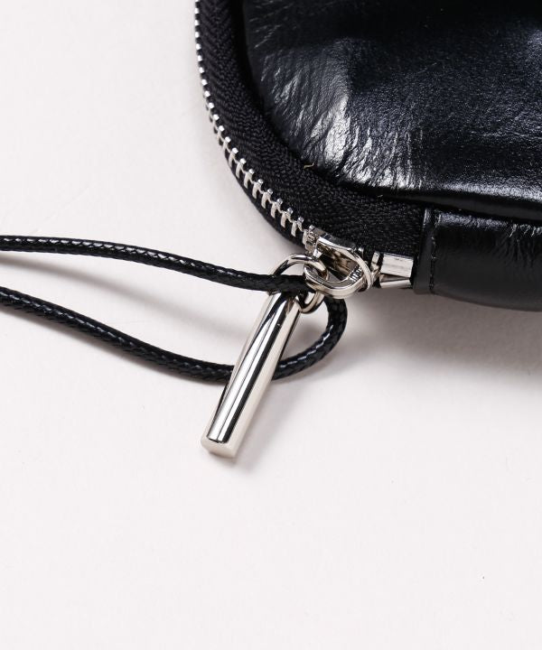 Round Leather Mini Pouch