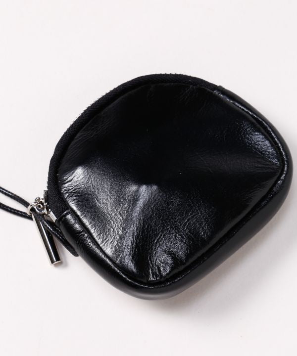Round Leather Mini Pouch