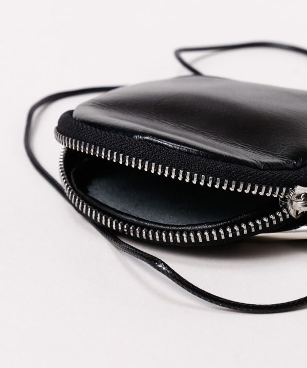 Round Leather Mini Pouch