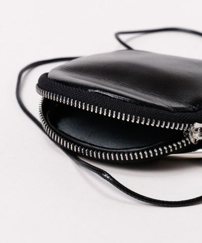 Round Leather Mini Pouch