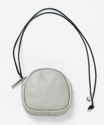 Round Leather Mini Pouch