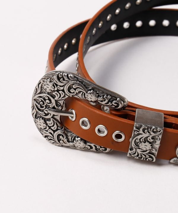 Floral Buckle Slim Belt