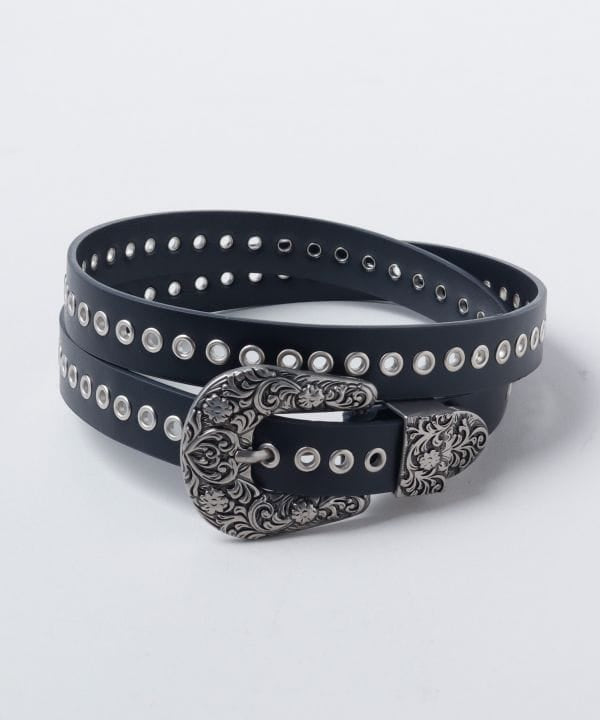 Floral Buckle Slim Belt