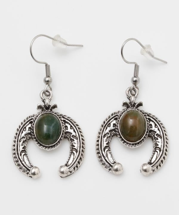 Crescent Moon Stone Earrings by AMINA - Ametsuchi