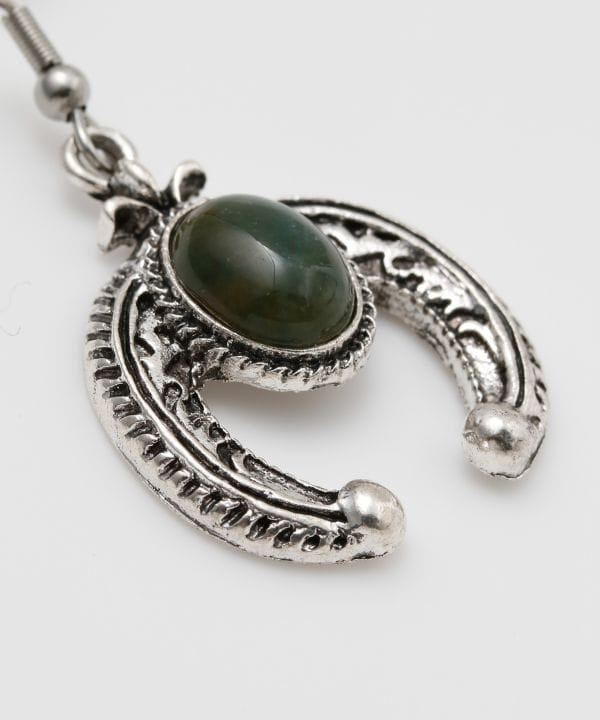Crescent Moon Stone Earrings by AMINA - Ametsuchi