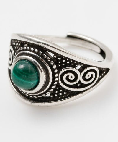 Ethnic Swirl Natural Stone Ring by AMINA - Ametsuchi