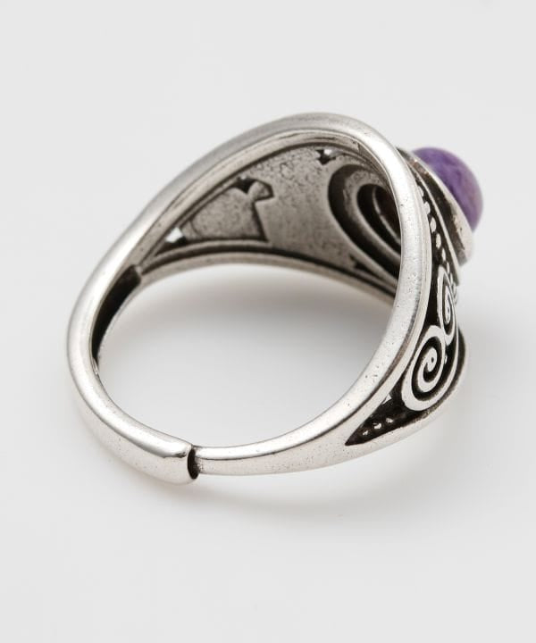 Ethnic Swirl Natural Stone Ring by AMINA - Ametsuchi