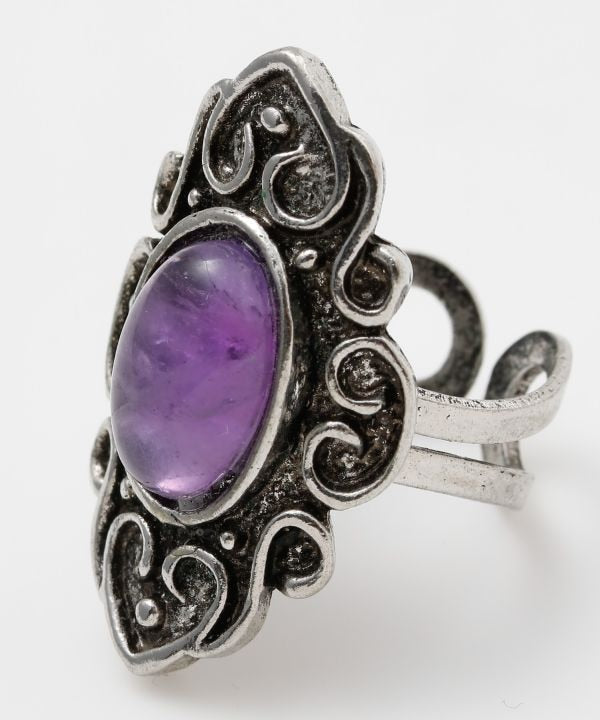 Ethnic Engraved Natural Stone Ring by AMINA - Ametsuchi