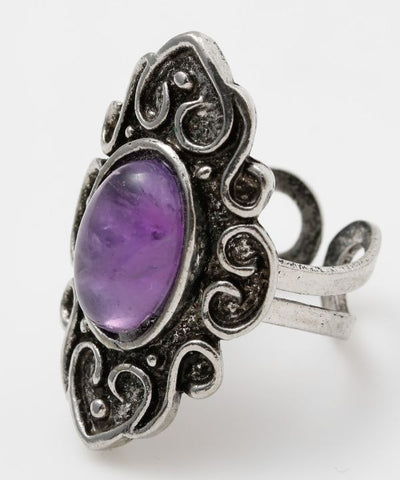 Ethnic Engraved Natural Stone Ring by AMINA - Ametsuchi