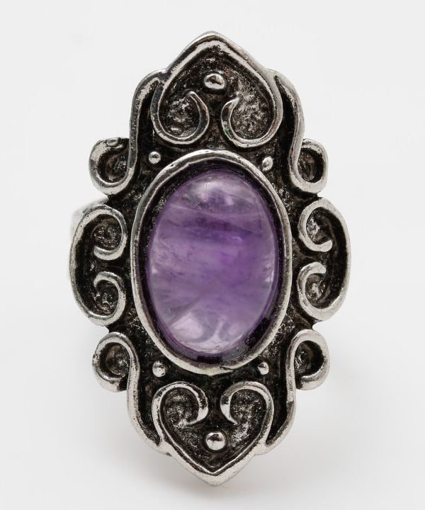 Ethnic Engraved Natural Stone Ring by AMINA - Ametsuchi