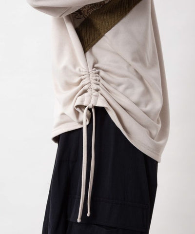 Drawstring Hoodie Top - Mongolian Deel Style