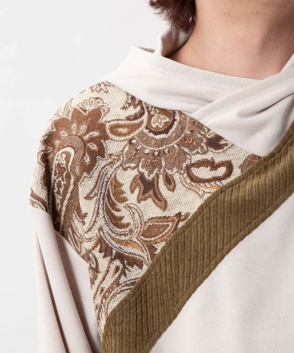 Drawstring Hoodie Top - Mongolian Deel Style