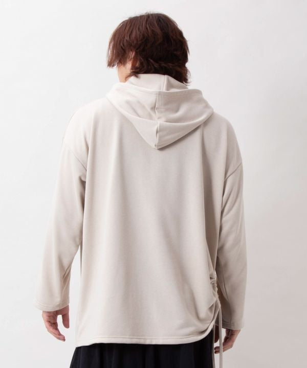 Drawstring Hoodie Top - Mongolian Deel Style