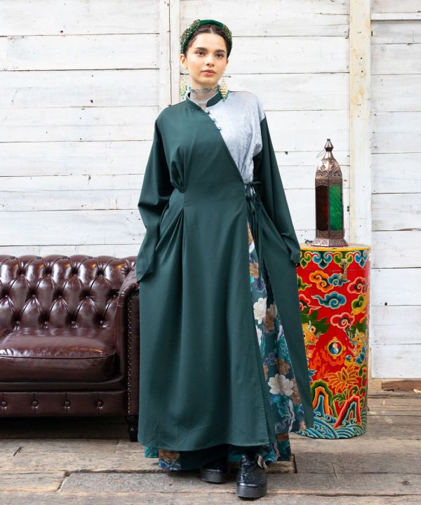 Asian Bohemian Panel Wrap Dress