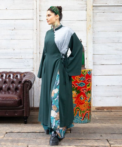 Asian Bohemian Panel Wrap Dress
