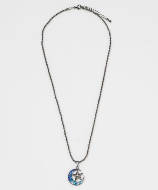 Moon and Star Stained Glass Necklace