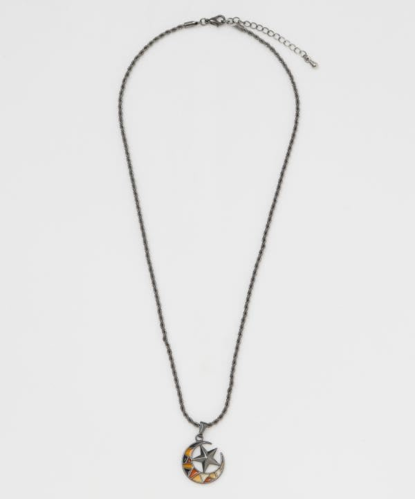 Moon and Star Stained Glass Necklace