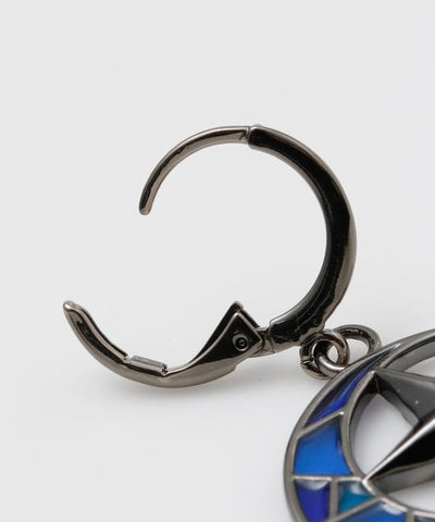 Moon and Star Stained Glass Earrings