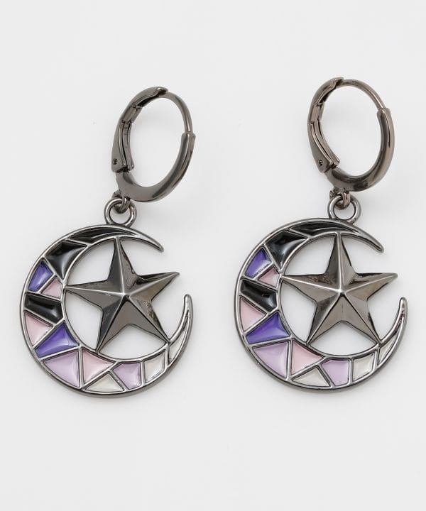 Moon and Star Stained Glass Earrings