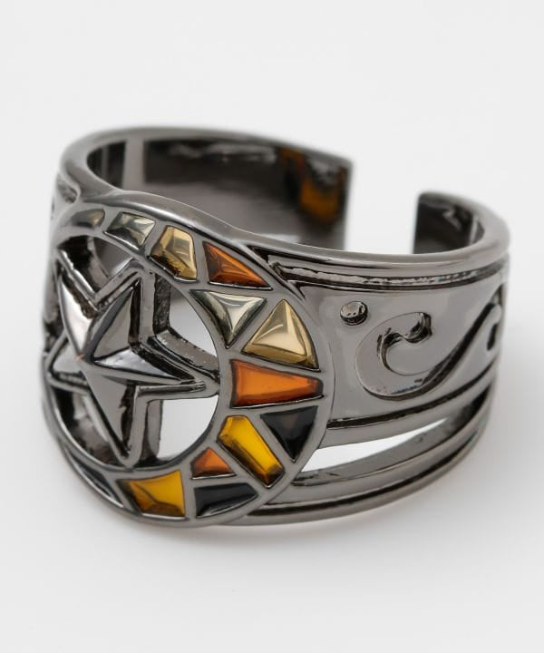 Moon and Star Stained Glass Ring