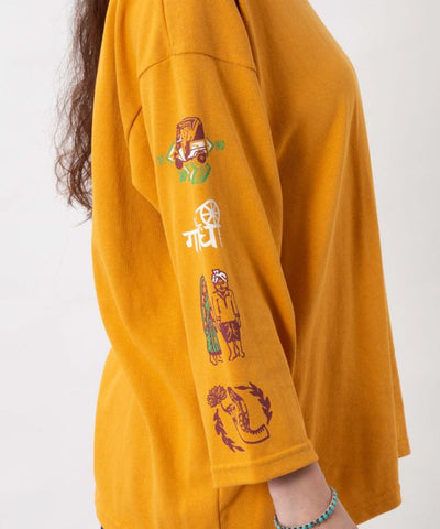 Indian Street Art Graphic Long Sleeve T-Shirt