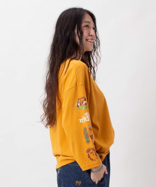 Indian Street Art Graphic Long Sleeve T-Shirt