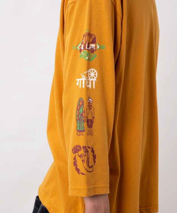 Indian Street Art Graphic Long Sleeve T-Shirt - Men