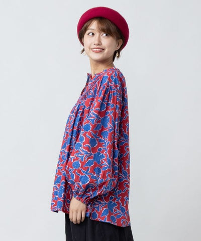 Indian Block Print Pattern Pintuck Top