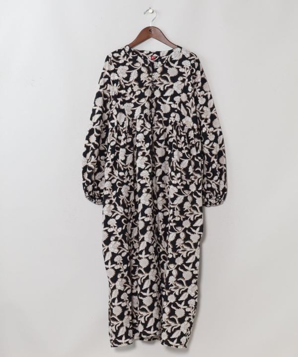 Indian Block Print Pattern Cotton Dress by AMINA - Ametsuchi