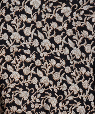 Indian Block Print Pattern Cotton Dress by AMINA - Ametsuchi